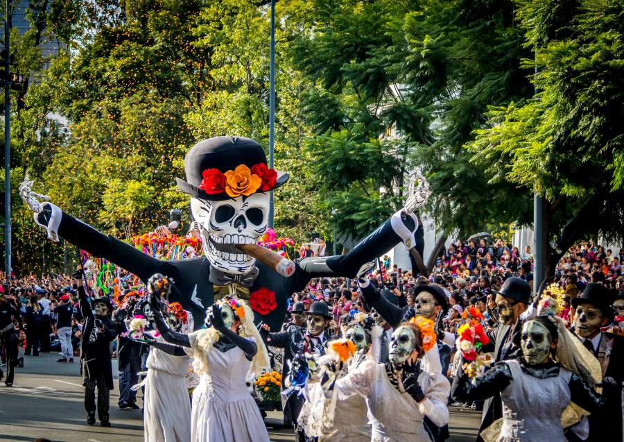 8 Spooky Destinations for a Halloween Holiday: Day of the Dead parade in Mexico City