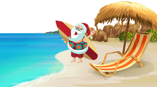 Christmas at home versus going on holiday: Santa at the beach