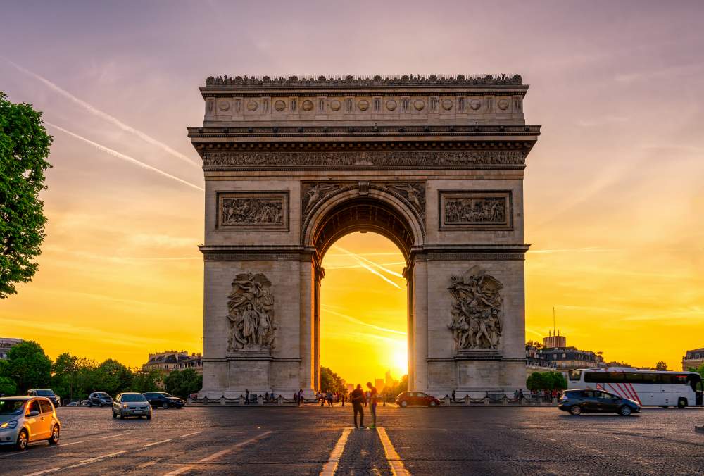 Paris Arc de Triomphe in Chaps Elysees, Paris, France where you can mark Remembrance Day 2019