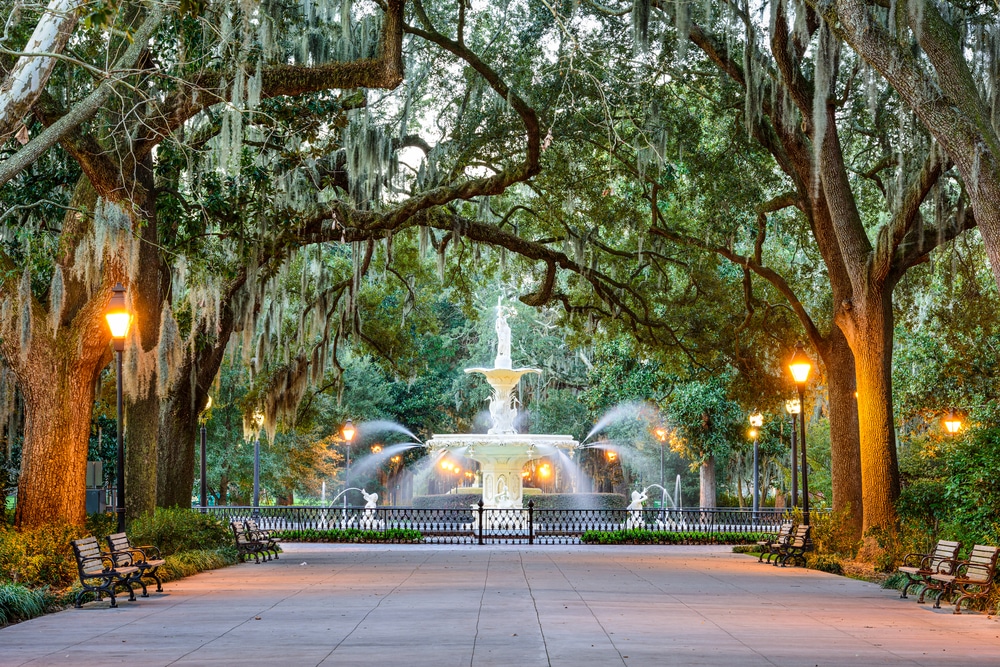 The 'new' most romantic destinations in the world: Savannah, Georgia, USA at Forsyth Park Fountain