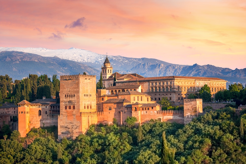 The most popular Spanish cities for holidaymakers this year: Ancient fortress Alhambra, in Granada, Spain,