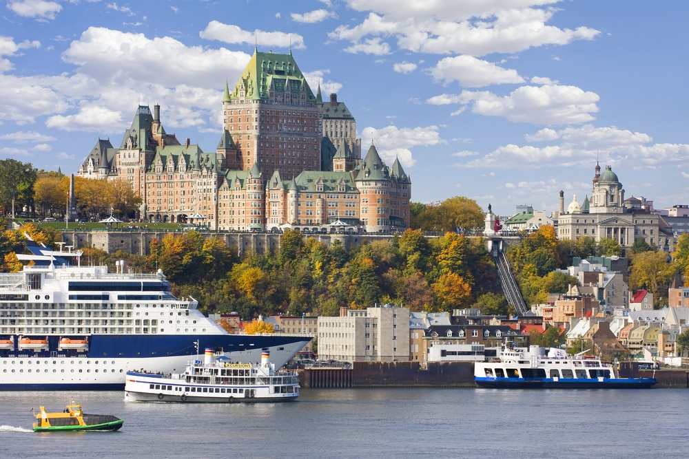 The 'new' most romantic destinations in the world: Quebec City skyline and St Lawrence River in autumn, Canada