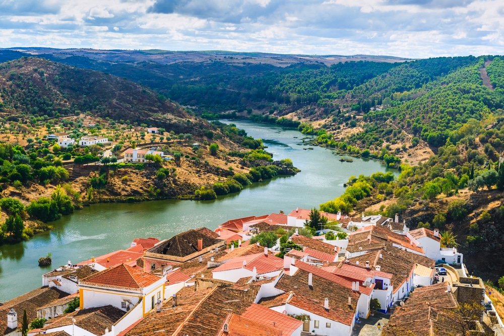 Top 5 wine tours in Europe: The river Guadiana and the village of Mertola. Alentejo Region. Portugal