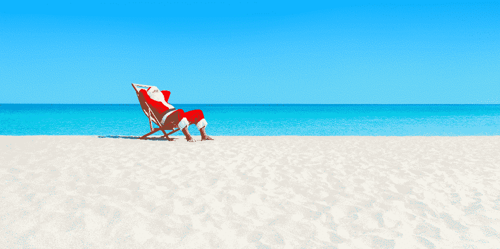 The best reasons to holiday abroad at Christmas: Santa on the beach