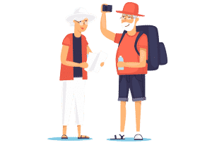 travelling with someone who has dementia: happy couple