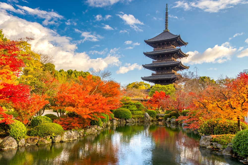 The 'new' most romantic destinations in the world: Kyoto, Japan at Toji Pagoda in Autumn