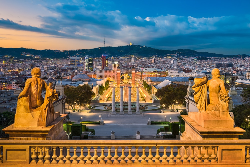 The most popular Spanish cities for holidaymakers this year: Sunset skyline of Barcelona