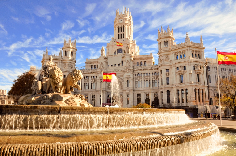 The most popular Spanish cities for holidaymakers this year: The famous Cibeles fountain in Madrid, Spain